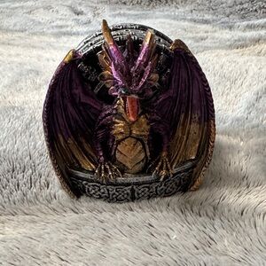 Medieval Dragon Coaster Pentagram Set of 4 Mythical Celtic Cast Resin Fantasy